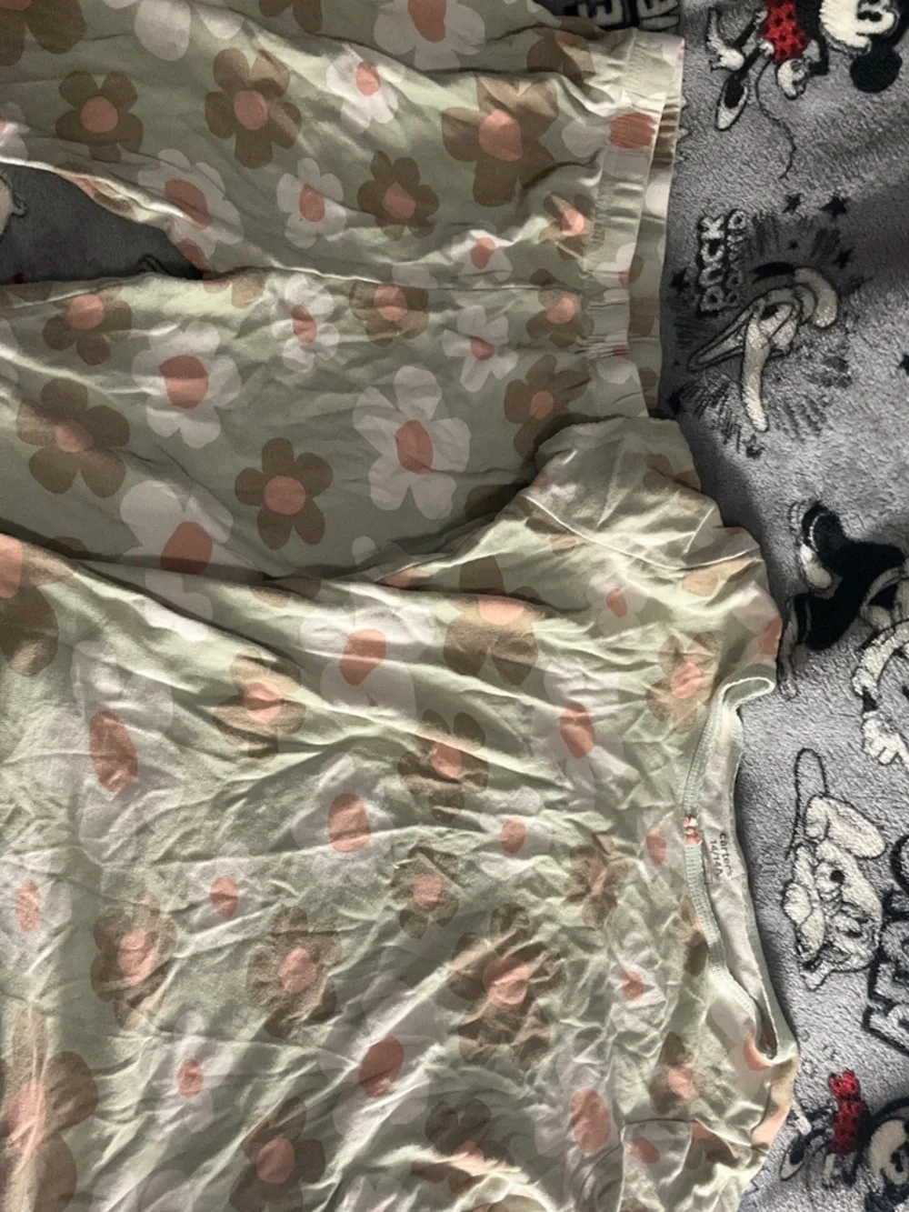 Floral Print‎ Matching Pajama Set in Mint & Peach
